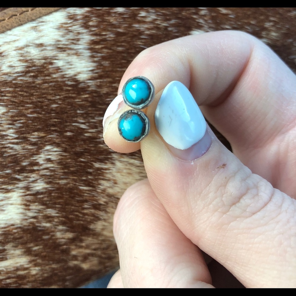 Matching turquoise earrings and ring